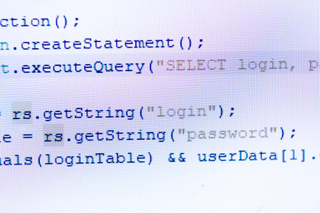 The code in the java programming language. The part of the program code is macroの写真素材