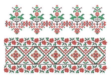 vector ornaments. Ukrainian traditional embroideryのイラスト素材