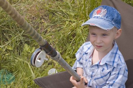 little boy fishing