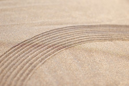 zen garden of sand with copyspaceの写真素材