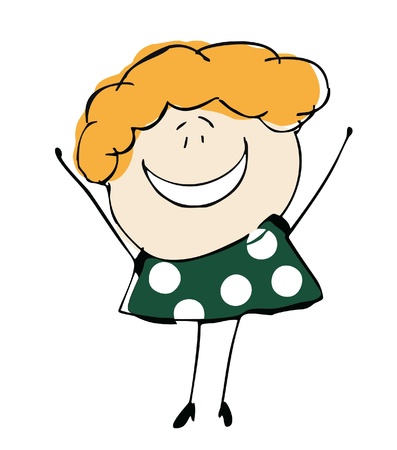 girl child happy smiling - cartoon people illustration setのイラスト素材