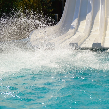water park, hills and splashesの写真素材