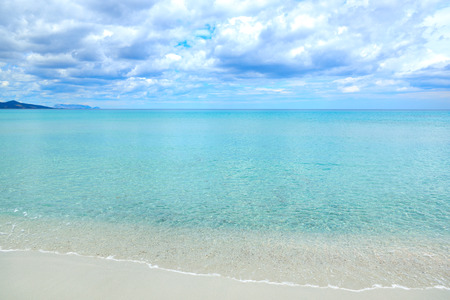 Beach. Picturesque coast of the Tyrrhenian Sea, Sardinia, Italy. Travel. Vacation.の写真素材