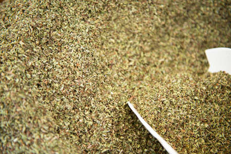 Dry oregano. Spices are solding in outdoor market, Sicily, Italy