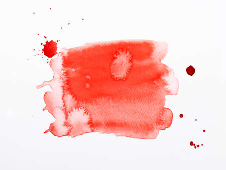 Red watercolor painting, artistic abstract background, beautiful design element