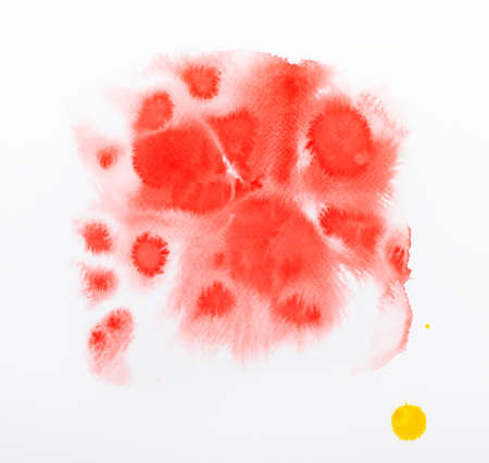 Red watercolor painting, artistic abstract background, beautiful design elementの写真素材