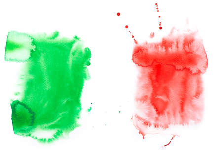 Italian republic day watercolor painting. Hand drawn illustration in colors of Italian national flag, artistic abstract background, beautiful design elementの写真素材
