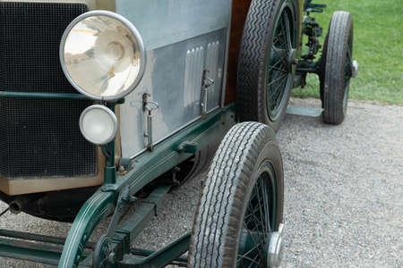 Retro car outdoor, 20th century, detail.の写真素材