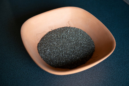 Chia seeds, plant of Lamiaceae family, species of genus Sage - traditionally eaten by residents of some Latin American countries.の写真素材