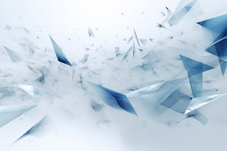 Abstract 3d rendering of chaotic structure. Flying debris. Futuristic background.の素材