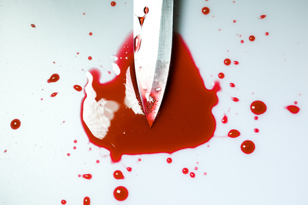 Knife with blood Stainの写真素材