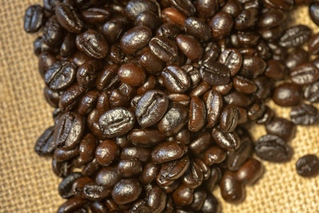 Coffee bean with sackclothの写真素材