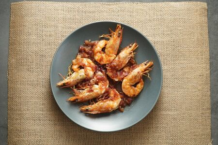 Stir Fried Shrimp with Tamarind Sauce with studio light delicious lookingの写真素材