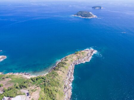 Beautiful Aerial view of Prom thep cape phuket Thailandの写真素材