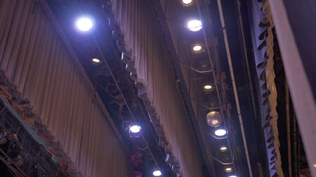 backstage scenes with lights slow moveの写真素材