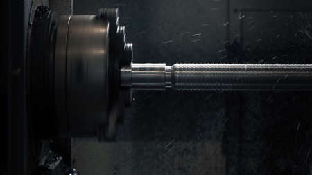 Metal processing machine in a factoryの写真素材