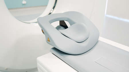 Bright room with modern MRI machine