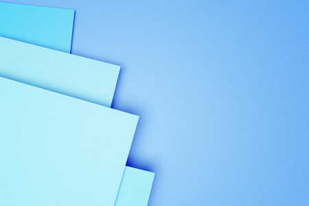 Blue paper background with copy space for text or image. 3d rendering