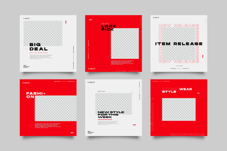 Hype social media post template set.のイラスト素材