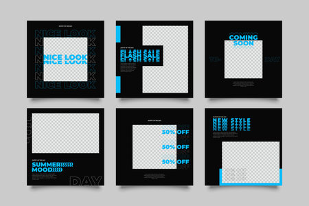 Hype social media post template set.のイラスト素材