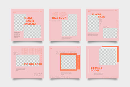 Hype social media post template set.のイラスト素材