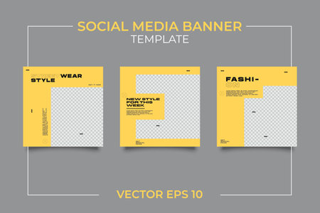 Hype social media post template set.のイラスト素材