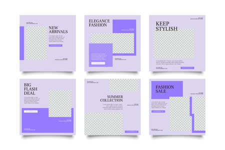 Modern Promotion Social Media Post Template Banners for Digital Marketing. Promo Brand Fashion. Stories. Vector Illustrationのイラスト素材