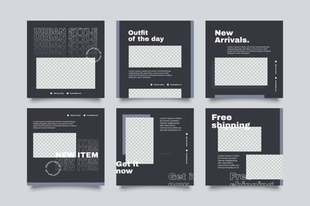 Urban Social Media Post Template for digital marketing and sale promo.のイラスト素材