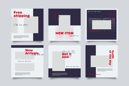 Urban Social Media Post Template for digital marketing and sale promo. modern fashion advertisingのイラスト素材