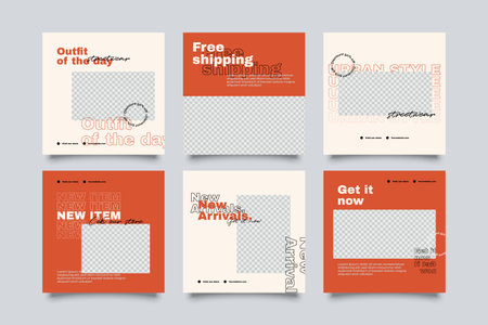 Urban Social Media Post Template for digital marketing and sale promo. modern fashion advertisingのイラスト素材