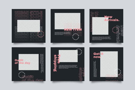 Urban Social Media Post Template for digital marketing and sale promo. modern fashion advertisingのイラスト素材