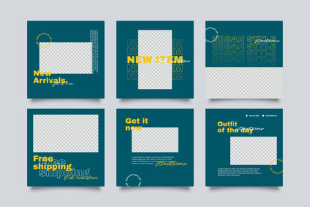 Urban Social Media Post Template for digital marketing and sale promo. modern fashion advertisingのイラスト素材