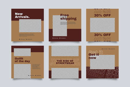 Urban Social Media Post Template for digital marketing and sale promo. modern fashion advertisingのイラスト素材