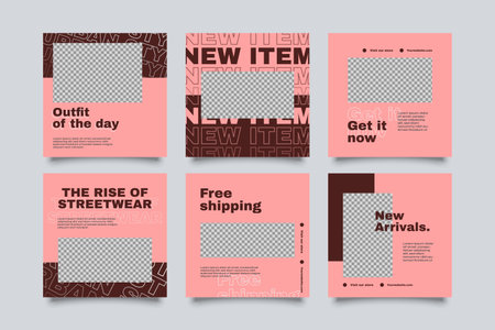 Urban Social Media Post Template for digital marketing and sale promo. modern fashion advertisingのイラスト素材