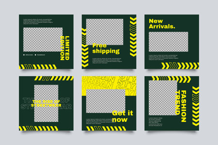 Urban Social Media Post Template for digital marketing and sale promo. modern fashion advertisingのイラスト素材