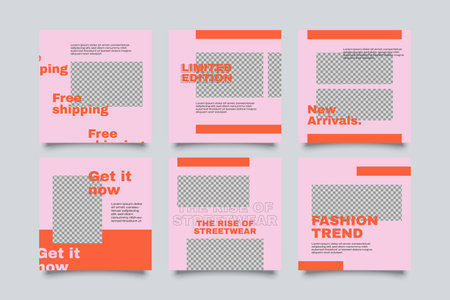 Urban Social Media Post Template for digital marketing and sale promo. modern fashion advertisingのイラスト素材