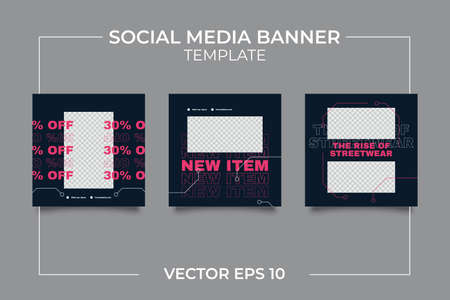 Urban Social Media Post Template for digital marketing and sale promo. modern fashion advertisingのイラスト素材