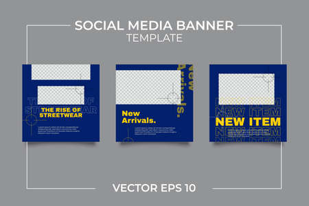 Urban Social Media Post Template for digital marketing and sale promo. modern fashion advertisingのイラスト素材