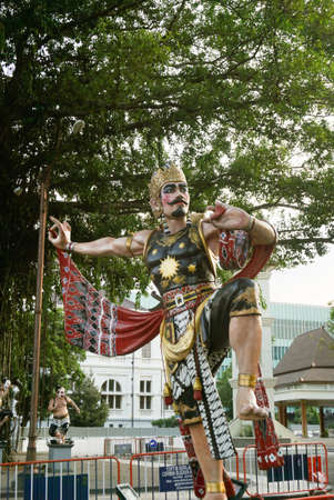 Surakarta, Indonesia - September 1, 2021: A statue of the Indonesian wayang figure, Gathotkaca, who...