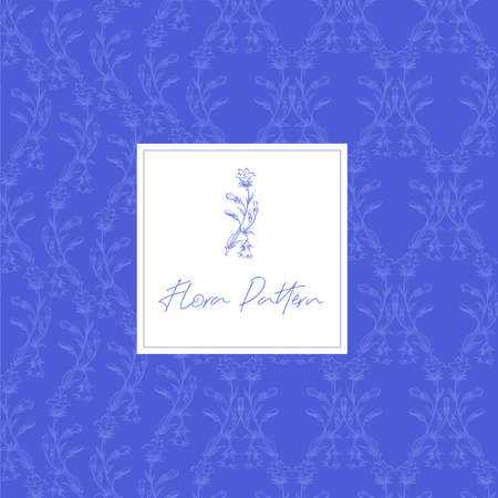 Beautiful floral ornament. Spring flowering. Wildflowers pattern. Elm from cornflowers for wallpaper. Summer moodのイラスト素材