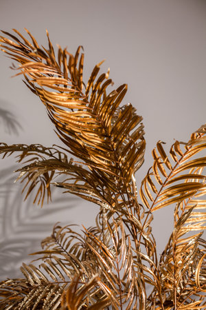 A bunch of leaves in golden colorの写真素材