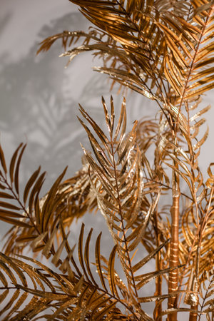 A bunch of leaves in golden colorの写真素材