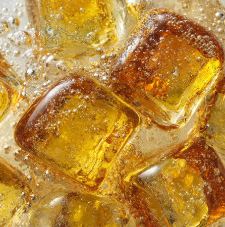 cola with ice cubes close up macro background. high quality photoの素材