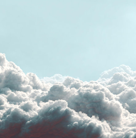 Beautiful clouds in the sky as a background, 3D illustrationの素材