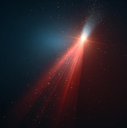 Abstract background with red light rays and stars. Vector Illustration.の素材