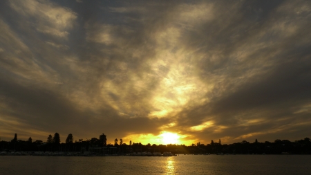 Dramatic Sunset over suburb の写真素材