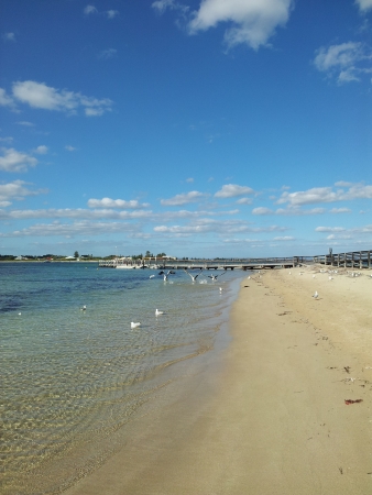 Clear white water and beach の写真素材