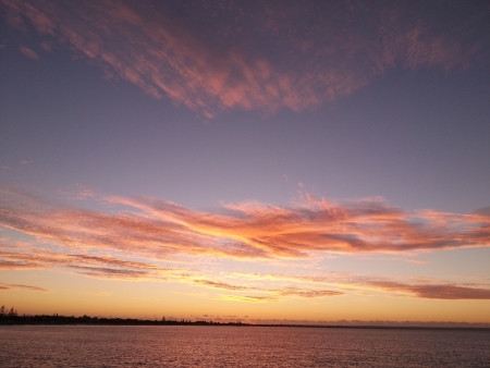 Dramatic sunset over seaの写真素材