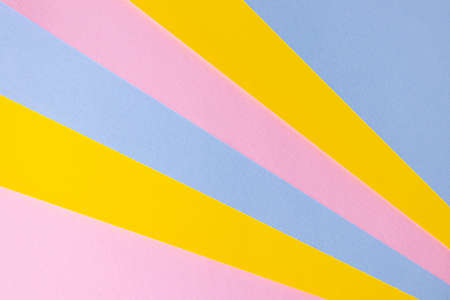 Colored paper, pastel, blue, yellow, pink colors. Background image.の写真素材