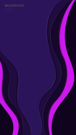 Vector abstract background. Art paper style. Dark, minimalistic pink stripe. Abstract waves, depth. For web, banners, social networks. Copyspace.のイラスト素材